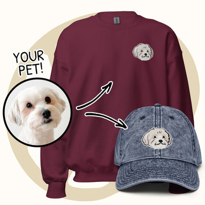 Bundle: Custom Embroidered Heavy-Blend Unisex Sweatshirt & "Vintage" Baseball Hat