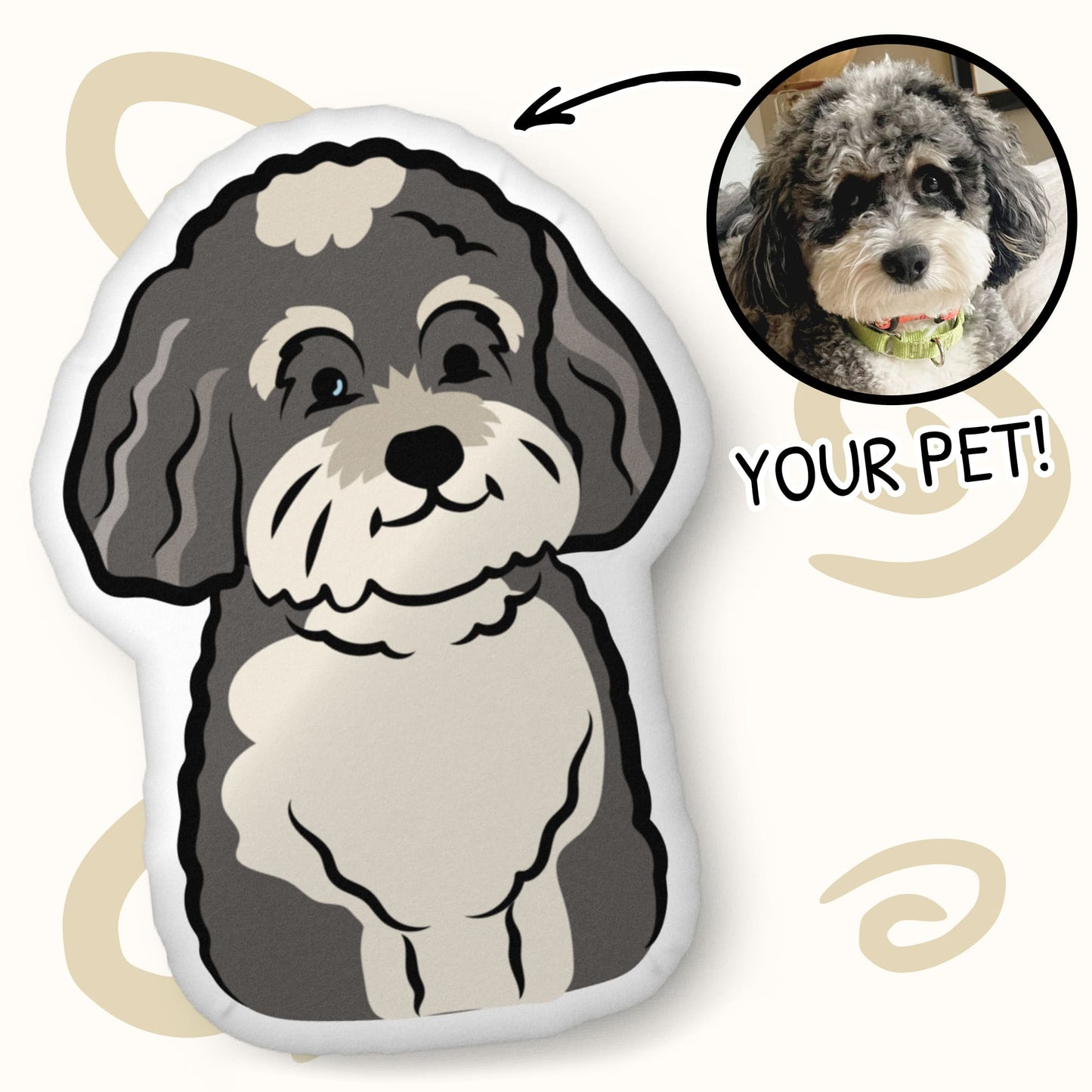 Custom “Illustration” Pet Pillow