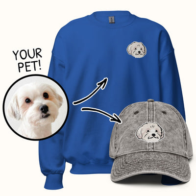 Bundle: Custom Embroidered Heavy-Blend Unisex Sweatshirt & "Vintage" Baseball Hat
